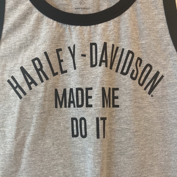 Harley Davidson Large gray and black tank top EUC Harley Davidson made me do it - Picture 11 of 11